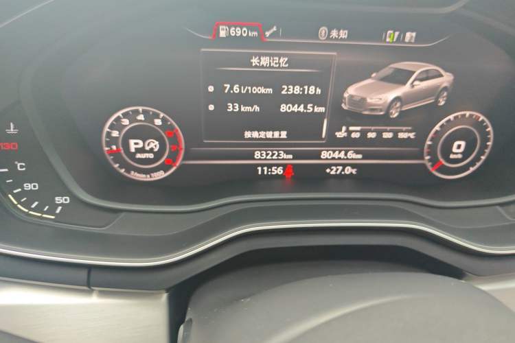 Used Audi A4L 2019 40 TFSI Fashion Edition China VI Emission Standard Odometer Close Up