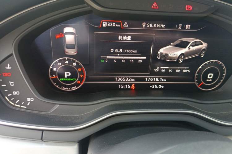 Used Audi A4L 2019 40 TFSI Fashion Edition China VI Emission Standard Odometer Close Up