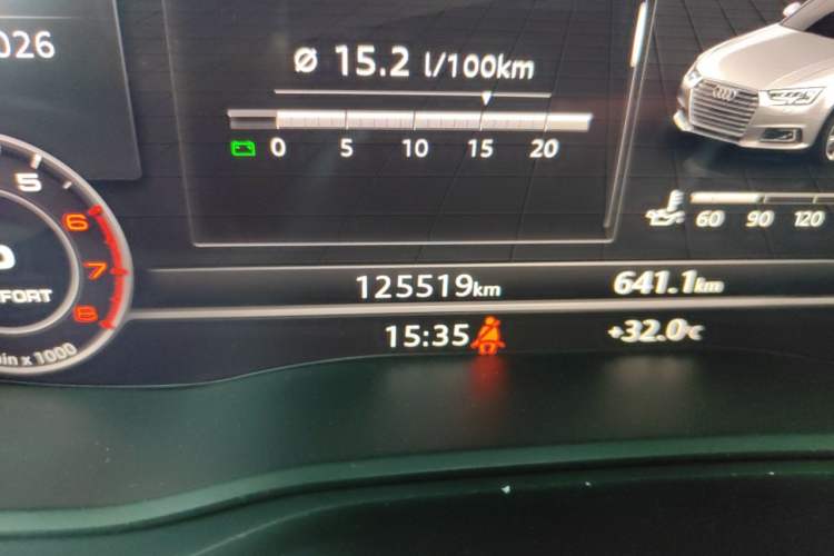 Used Audi A4L 2019 40 TFSI Fashion Edition China VI Emission Standard Odometer Close Up