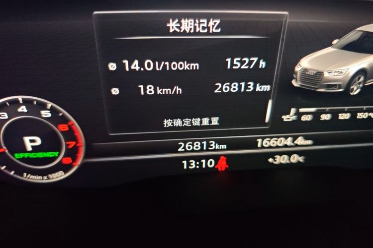 Used Audi A4L 2019 40 TFSI Fashion Edition China VI Emission Standard Odometer Close Up