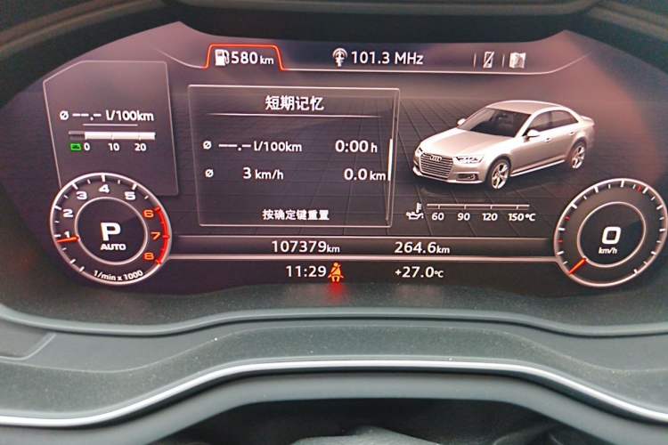 Used Audi A4L 2019 40 TFSI Fashion Version China V Odometer Close Up