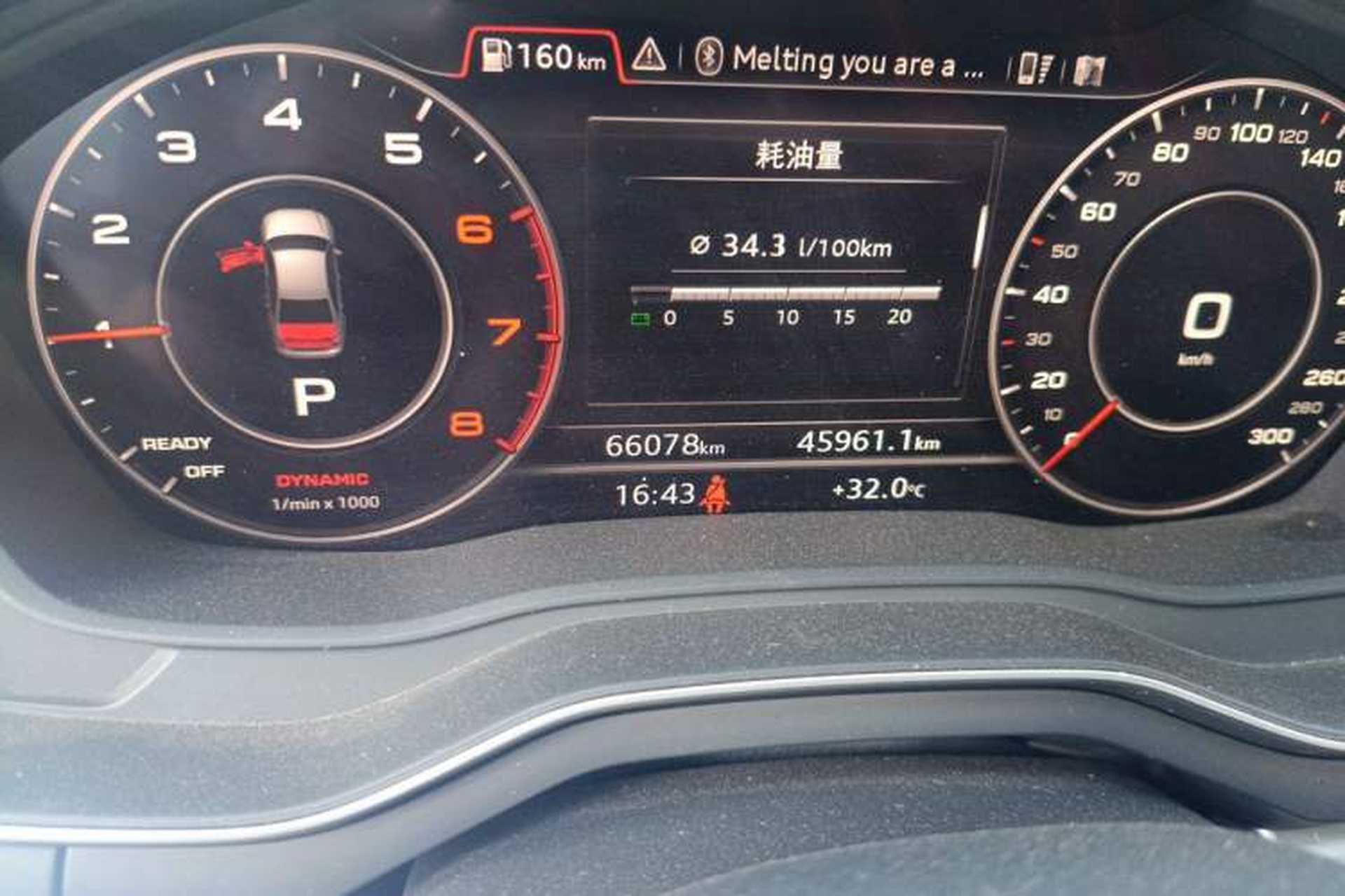 Used Audi A4L 2019 40 TFSI Fashion Edition China VI Emission Standard Odometer Close Up