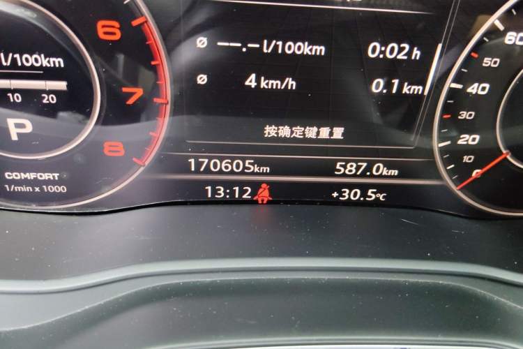 Used Audi A4L 2019 40 TFSI Sporty Version China VI Odometer Close Up