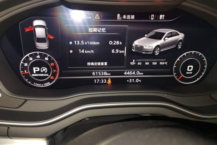 Used Audi A4L 2019 40 TFSI Fashion Edition China VI Emission Standard Odometer Close Up