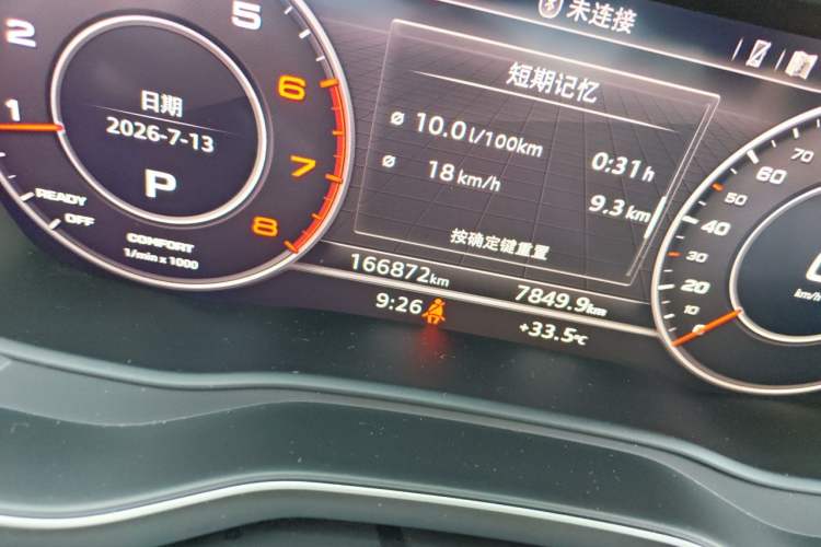 Used Audi A4L 2019 40 TFSI Fashion Edition China VI Emission Standard Odometer Close Up