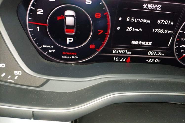 Used Audi A4L 2019 40 TFSI Fashion Edition China VI Emission Standard Odometer Close Up