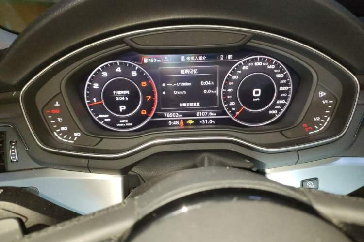 Used Audi A4L 2019 40 TFSI Fashion Edition China VI Emission Standard Odometer Close Up