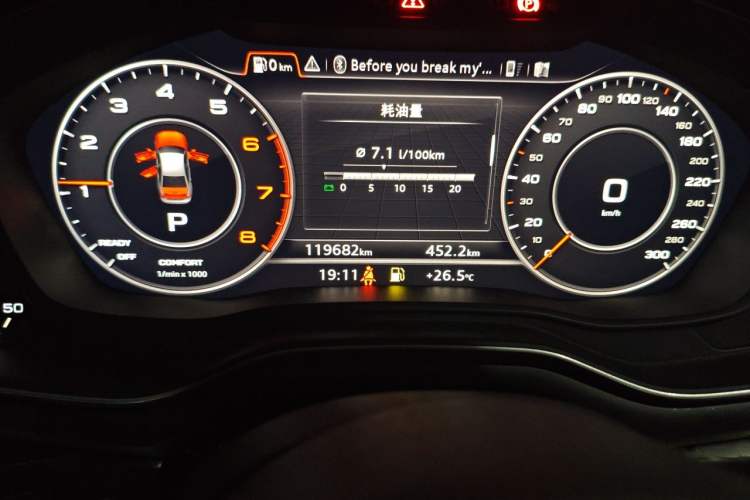 Used Audi A4L 2019 40 TFSI Fashion Edition China VI Emission Standard Odometer Close Up
