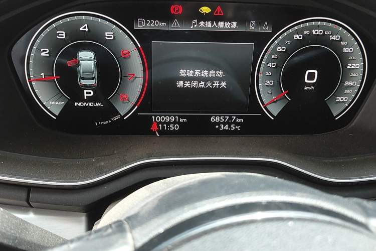 Used Audi A4L 2020 40 TFSI Luxury Prestige Edition Odometer Close Up
