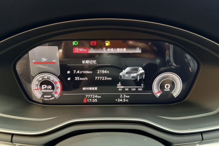 Used Audi A4L 2020 40 TFSI Fashion Dynamic Model Odometer Close Up