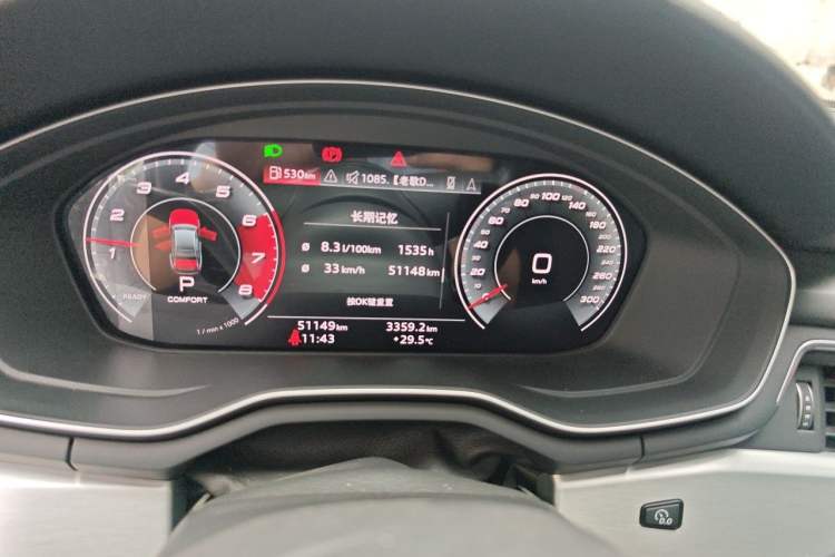 Used Audi A4L 2020 40 TFSI quattro Luxury Dynamic Model Odometer Close Up