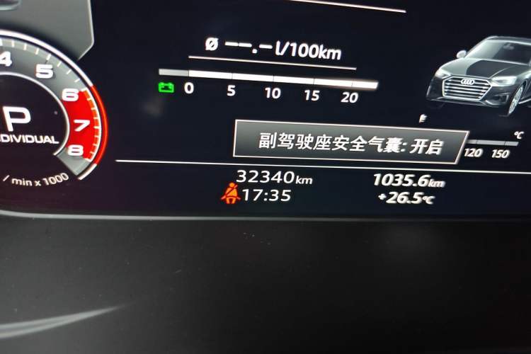 Used Audi A4L 2020 40 TFSI Fashion Dynamic Model Odometer Close Up