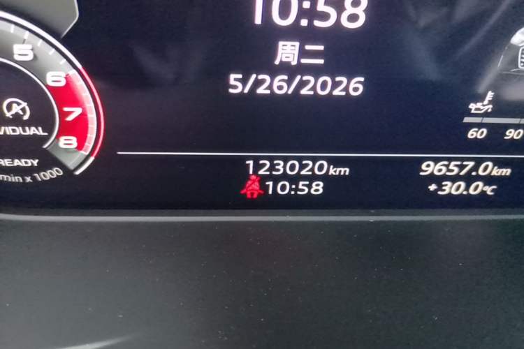 Used Audi A4L 2020 40 TFSI Fashionable and Elegant Model Odometer Close Up