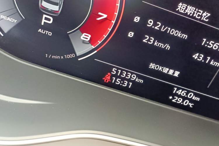 Used Audi A4L 2020 40 TFSI Fashion Dynamic Model Odometer Close Up