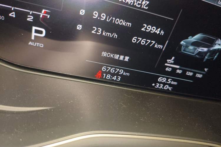 Used Audi A4L 2020 40 TFSI Luxury Dynamic Model Odometer Close Up