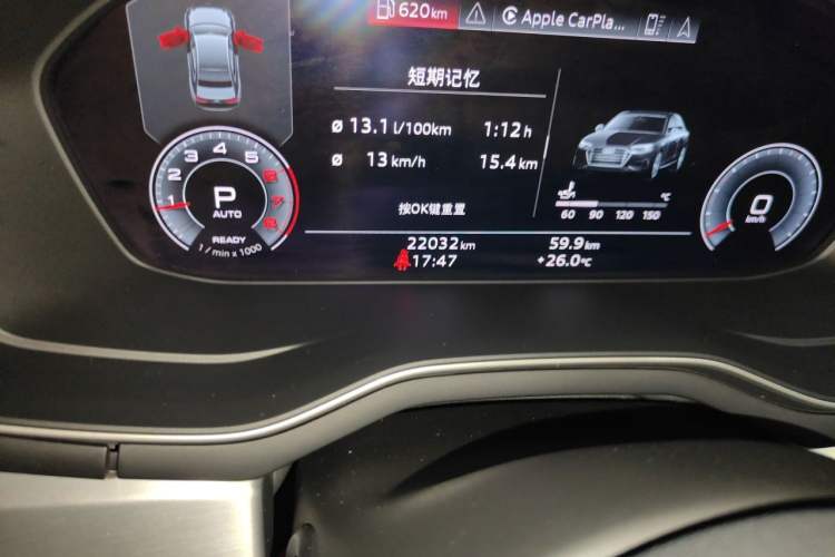 Used Audi A4L 2020 35 TFSI Fashion Dynamic Model Odometer Close Up