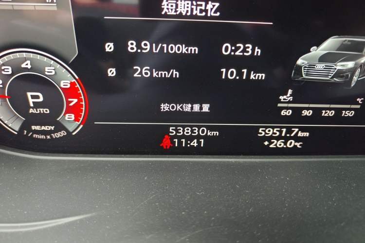 Used Audi A4L 2020 40 TFSI Luxury Dynamic Model Odometer Close Up