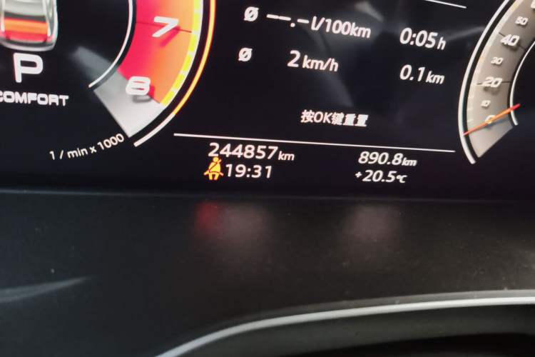 Used Audi A4L 2020 40 TFSI Fashion Dynamic Model Odometer Close Up