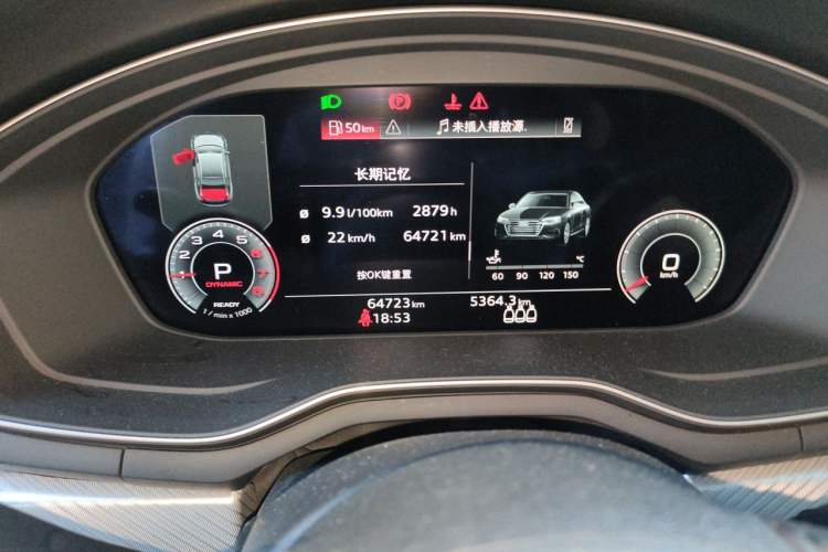 Used Audi A4L 2020 40 TFSI Fashionable and Elegant Model Odometer Close Up