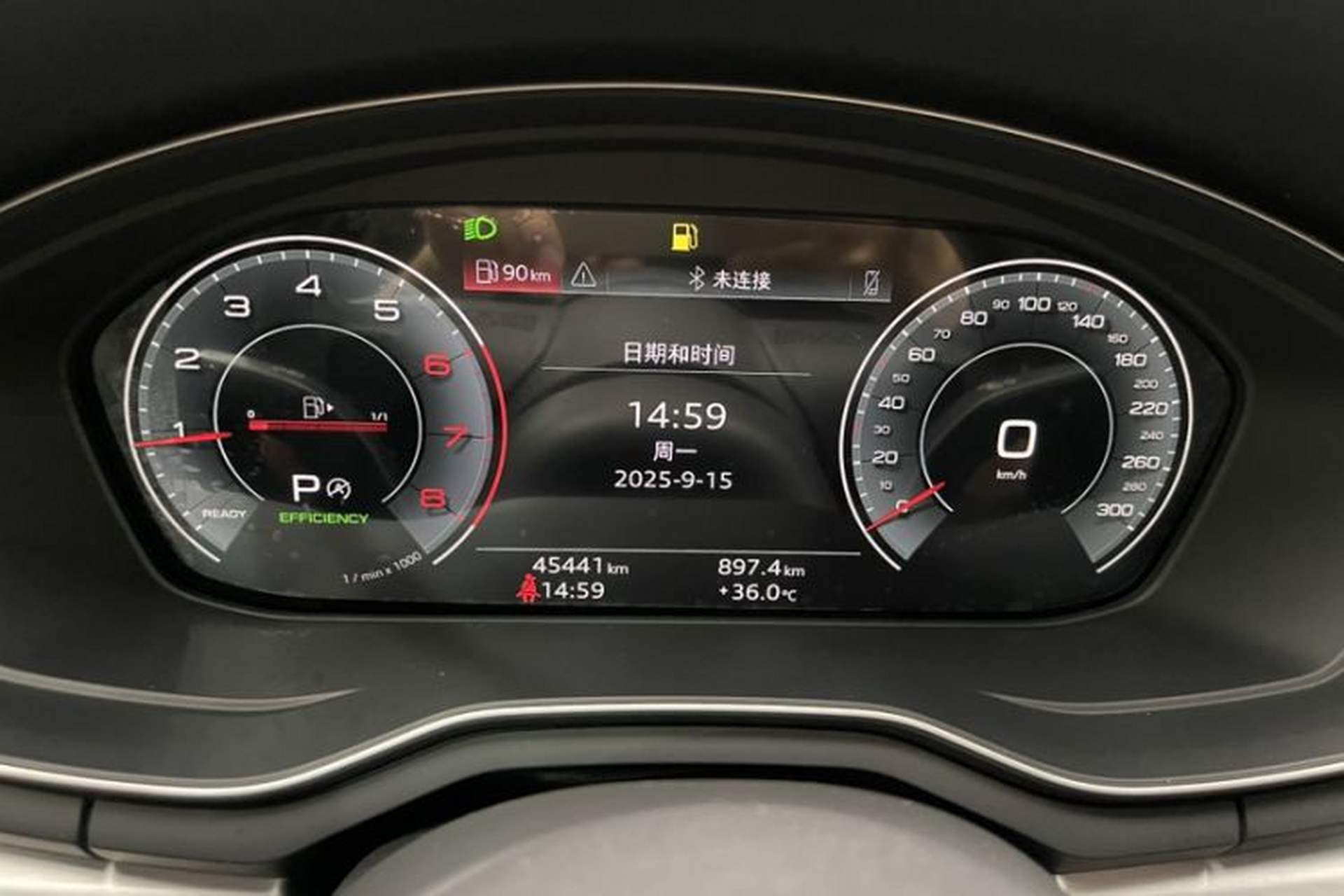 Used Audi A4L 2020 40 TFSI Fashion Dynamic Model Odometer Close Up