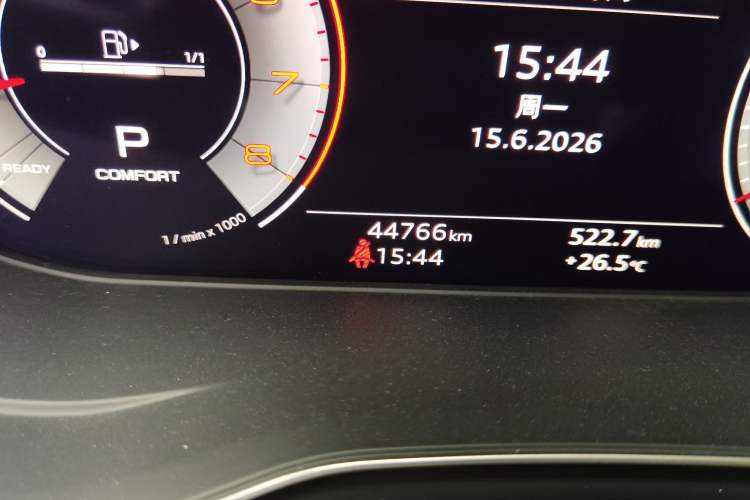 Used Audi A4L 2020 40 TFSI Fashion Dynamic Model Odometer Close Up