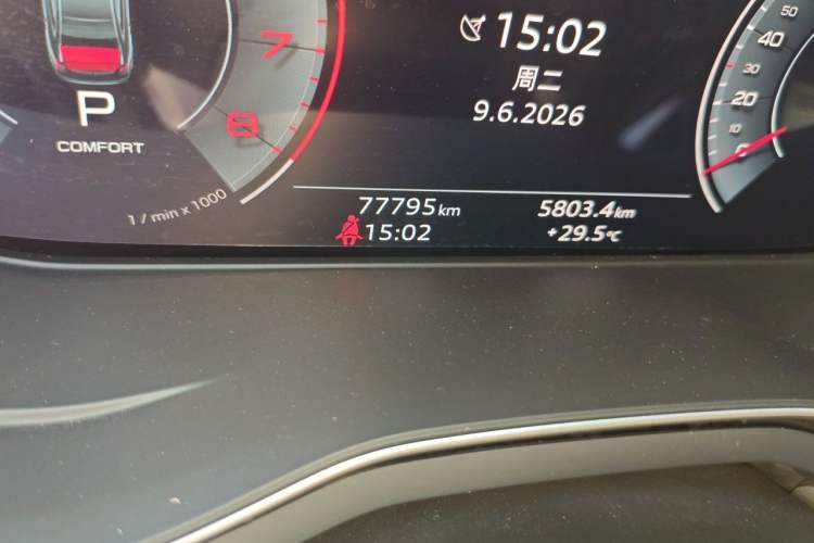 Used Audi A4L 2020 40 TFSI quattro Luxury Dynamic Model Odometer Close Up