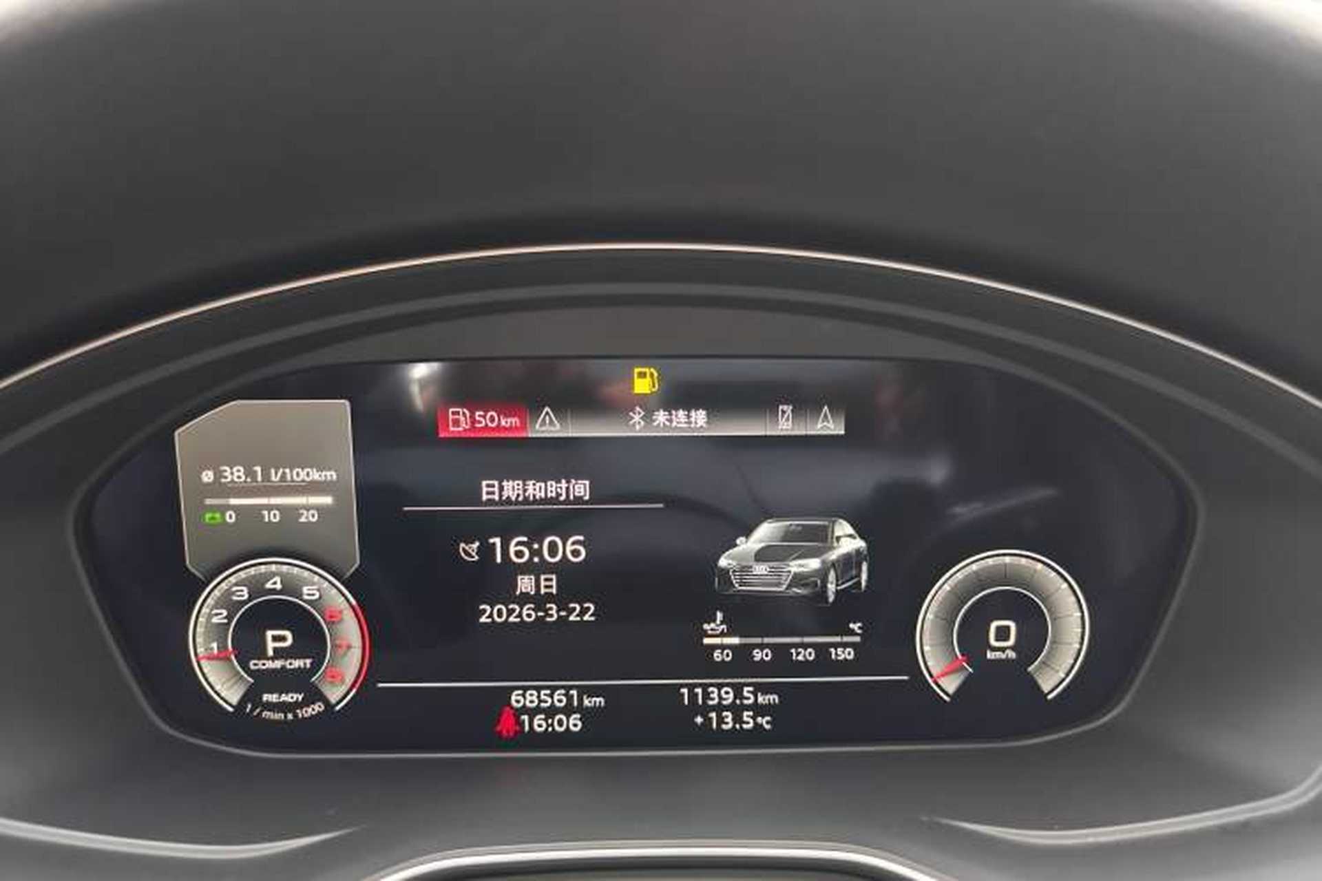Used Audi A4L 2020 40 TFSI Luxury Dynamic Model Odometer Close Up