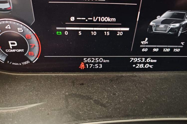 Used Audi A4L 2020 40 TFSI Luxury Dynamic Model Odometer Close Up