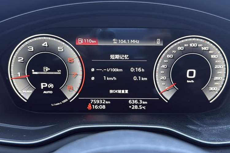 Used Audi A4L 2020 40 TFSI Fashion Dynamic Model Odometer Close Up