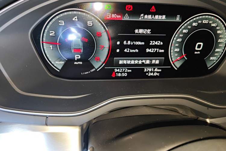 Used Audi A4L 2020 40 TFSI Fashion Dynamic Model Odometer Close Up