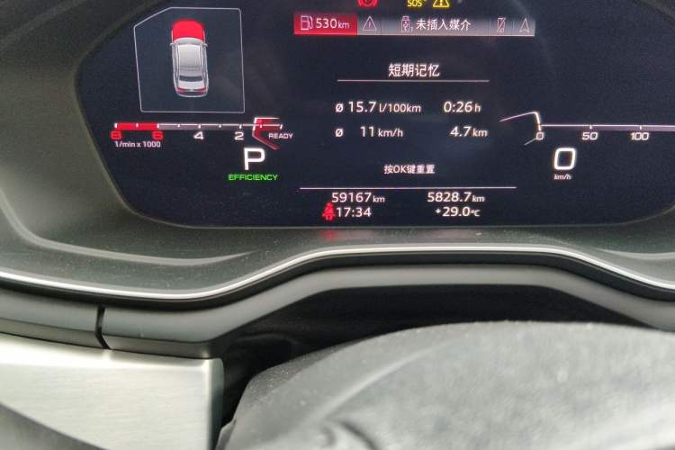 Used Audi A4L 2020 40 TFSI Fashion Dynamic Model Odometer Close Up