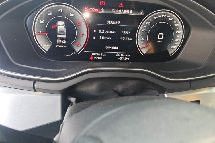 Used Audi A4L 2020 40 TFSI Fashion Dynamic Model Odometer Close Up