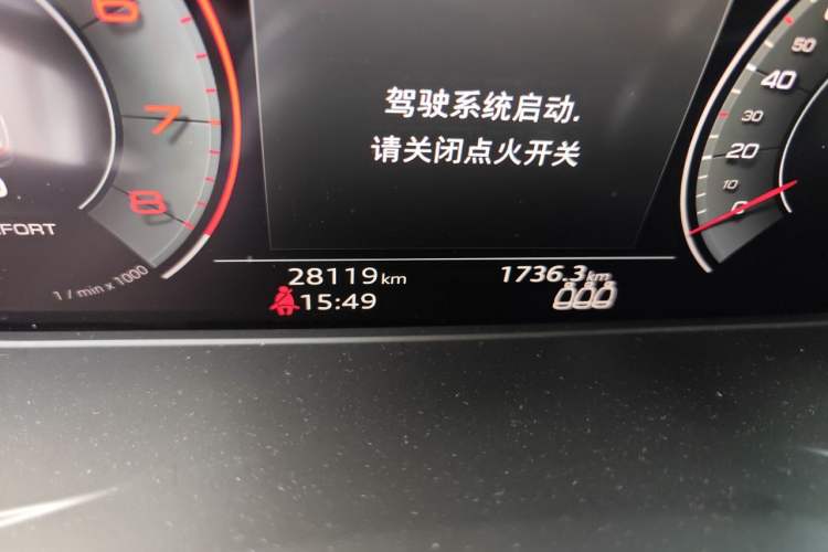 Used Audi A4L 2020 40 TFSI Fashion Dynamic Model Odometer Close Up
