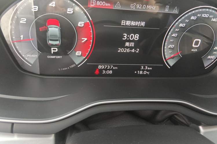 Used Audi A4L 2020 40 TFSI Fashion Dynamic Model Odometer Close Up