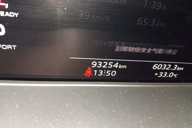 Used Audi A4L 2020 40 TFSI Luxury Dynamic Model Odometer Close Up