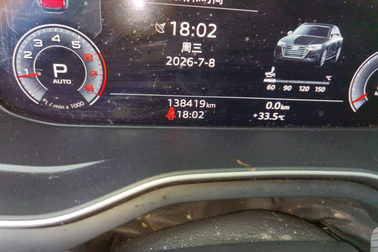 Used Audi A4L 2020 40 TFSI Fashionable and Elegant Model Odometer Close Up