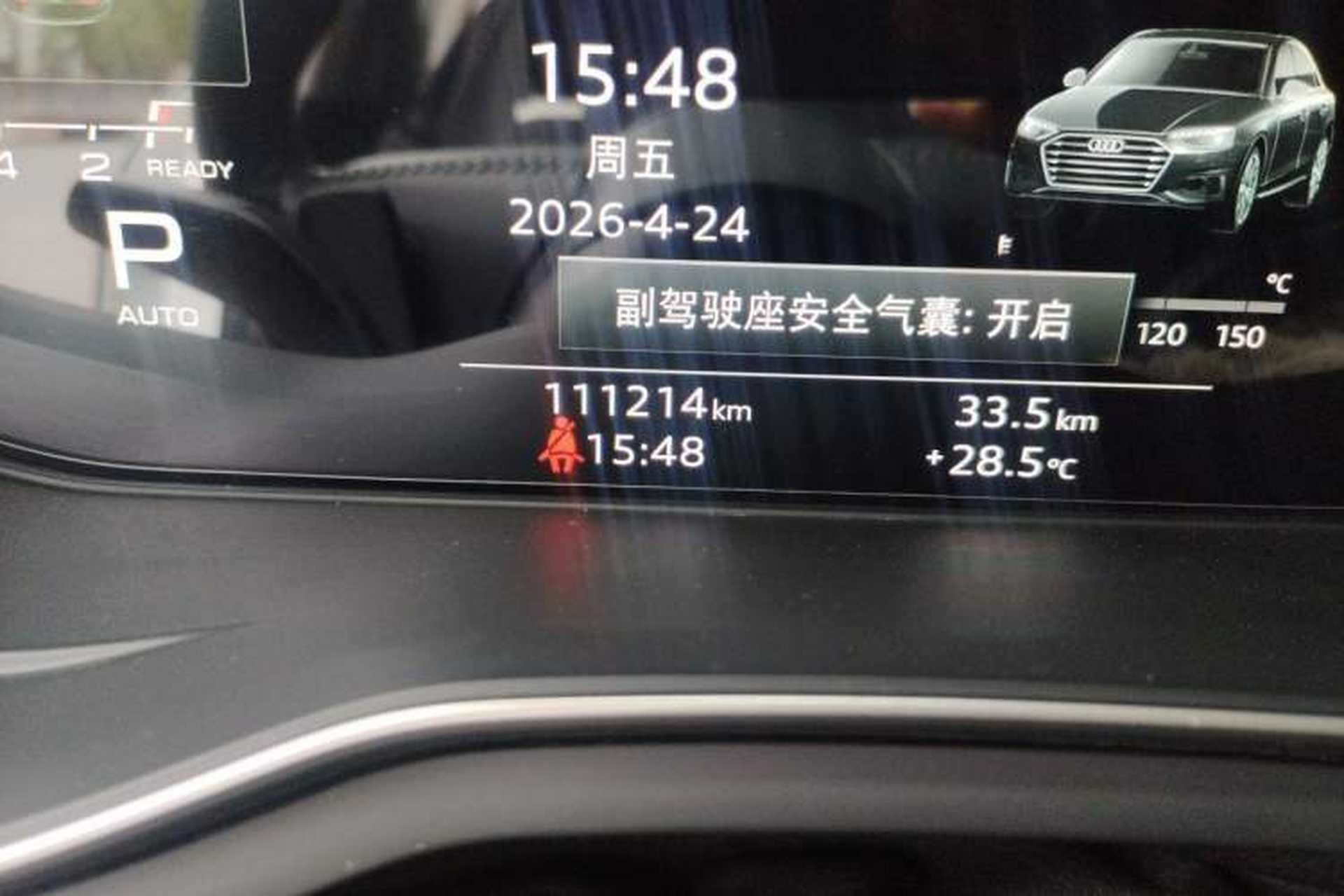 Used Audi A4L 2020 40 TFSI Fashion Dynamic Model Odometer Close Up