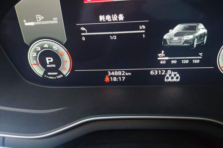 Used Audi A4L 2022 40 TFSI Fashion Dynamic Model Odometer Close Up