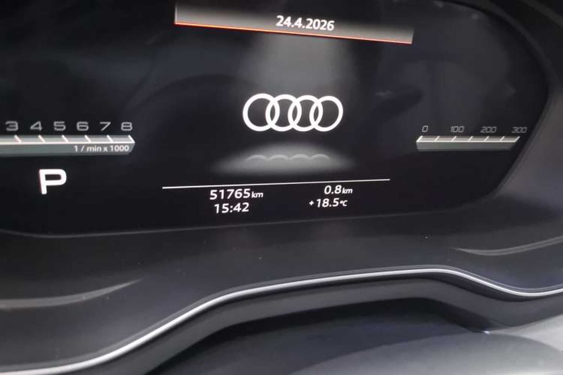 Used Audi A4L 2022 40 TFSI Luxury Dynamic Model Odometer Close Up