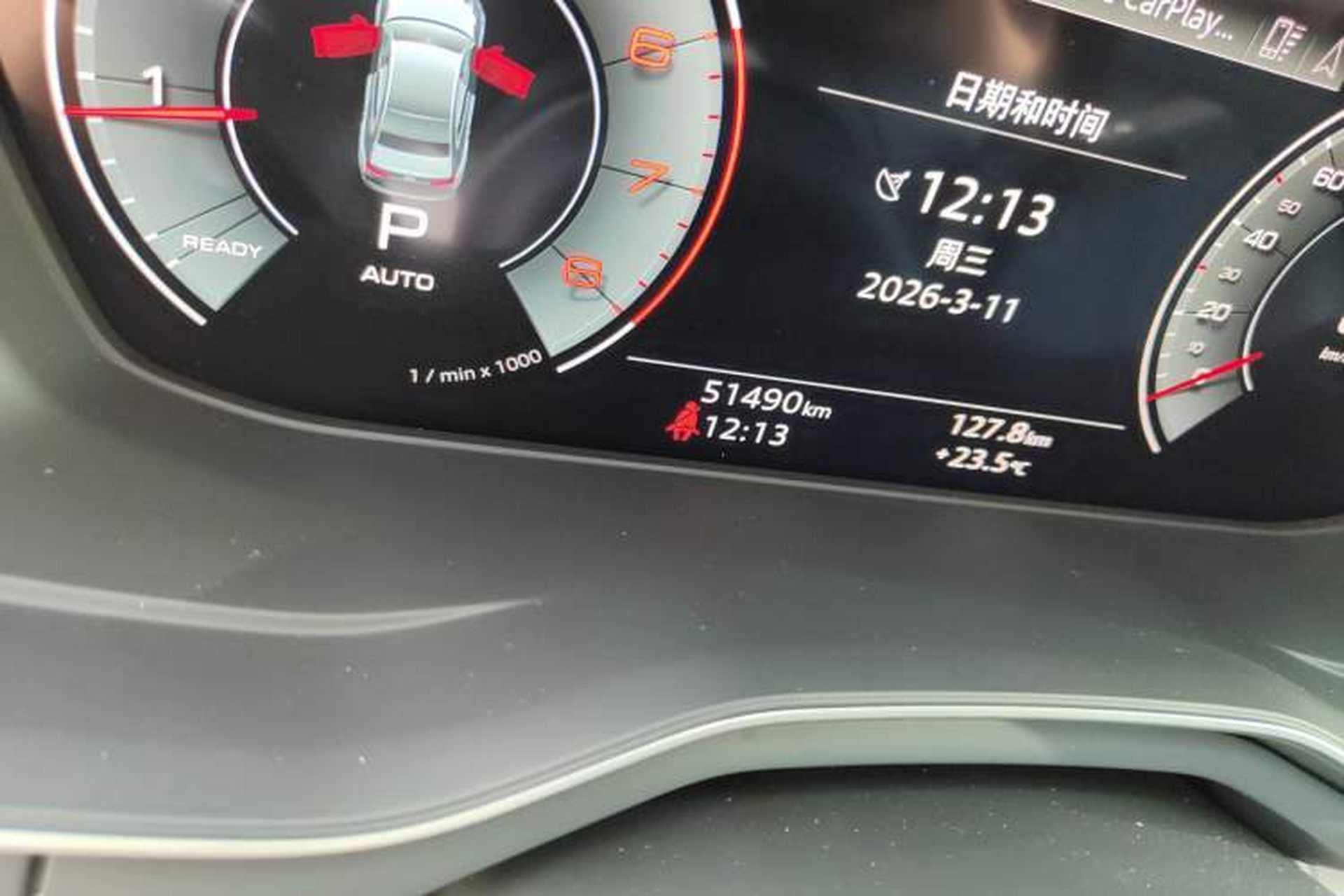 Used Audi A4L 2022 40 TFSI Luxury Dynamic Model Odometer Close Up