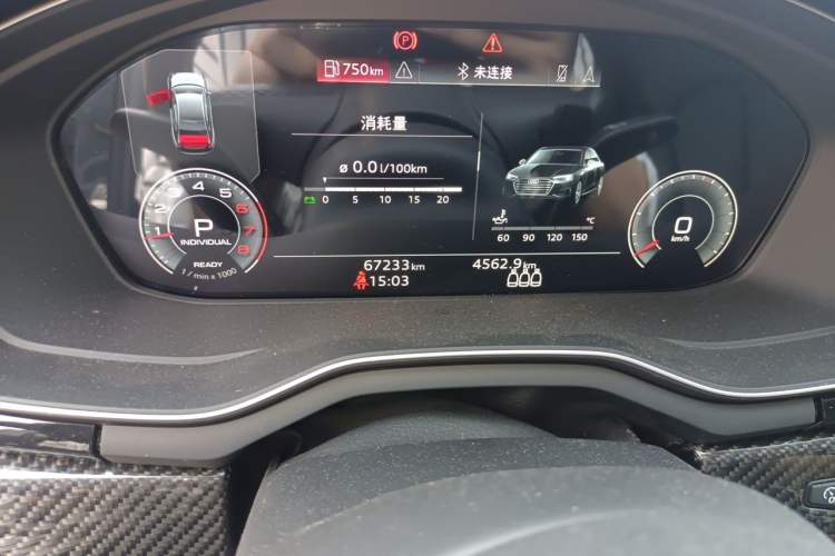 Used Audi A4L 2022 40 TFSI Fashion Dynamic Model Odometer Close Up