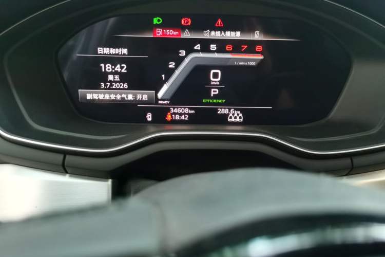Used Audi A4L 2022 40 TFSI Fashion Dynamic Model Odometer Close Up