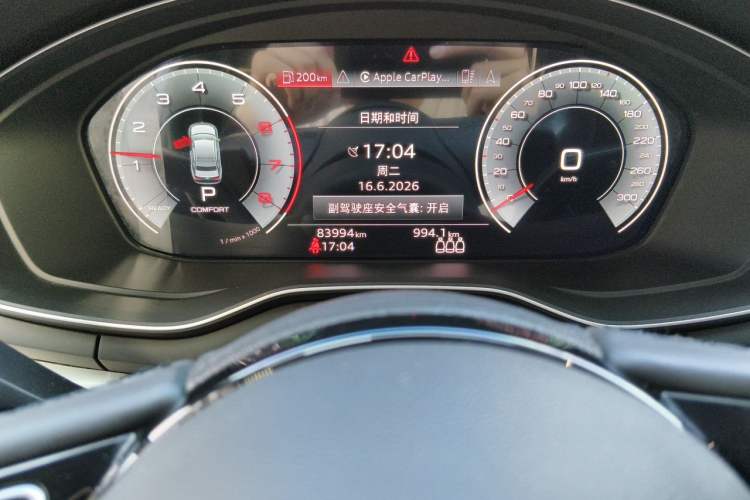 Used Audi A4L 2022 40 TFSI Luxury Dynamic Model Odometer Close Up