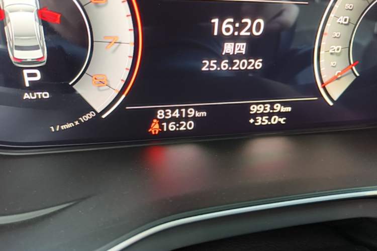 Used Audi A4L 2022 40 TFSI Fashion Dynamic Model Odometer Close Up