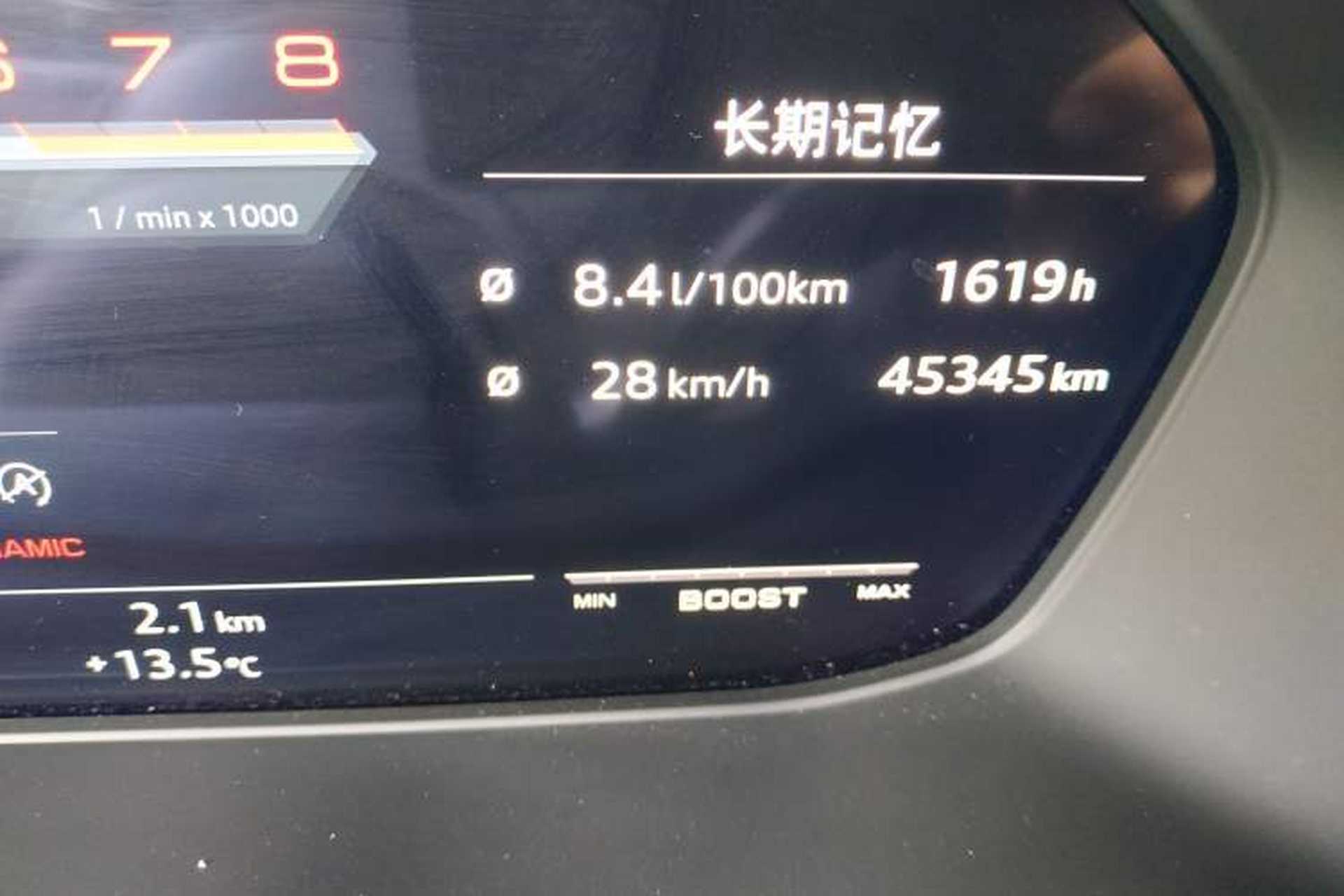 Used Audi A4L 2022 40 TFSI Fashion Dynamic Model Odometer Close Up