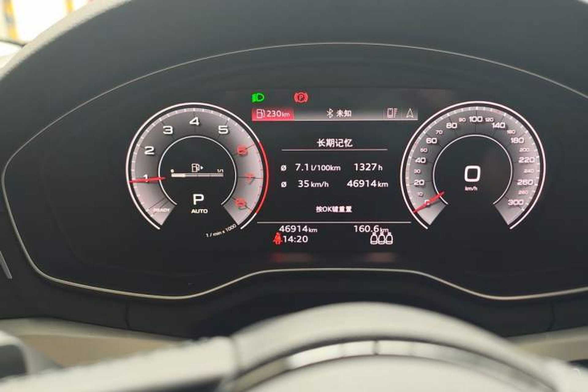 Used Audi A4L 2022 40 TFSI Luxury Dynamic Model Odometer Close Up