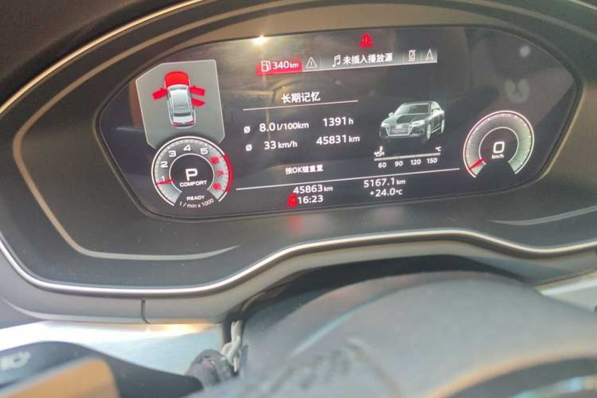 Used Audi A4L 2022 40 TFSI Luxury Dynamic Model Odometer Close Up