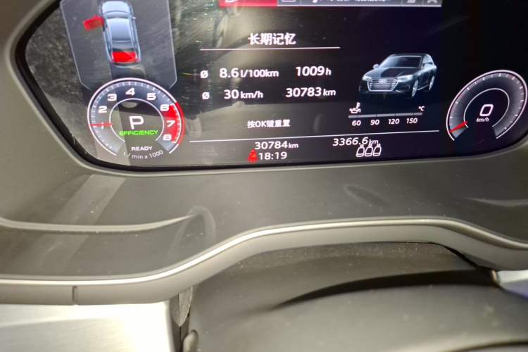 Used Audi A4L 2022 40 TFSI Luxury Dynamic Model Odometer Close Up