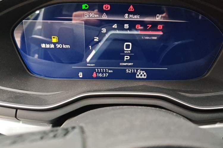 Used Audi A4L 2023 40 TFSI Fashion Dynamic Model Odometer Close Up