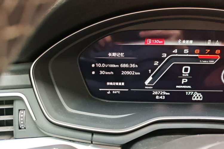 Used Audi A4L 2023 40 TFSI Fashion Dynamic Model Odometer Close Up